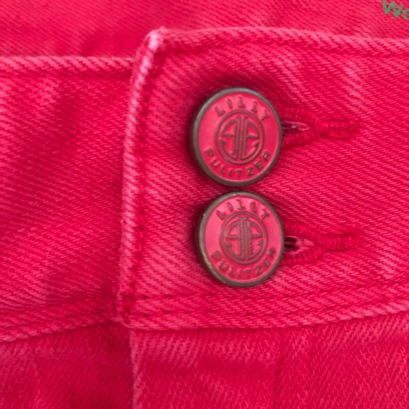Lilly Pulitzer, Coral Red, Straight Leg Denim - Picture 2 of 6